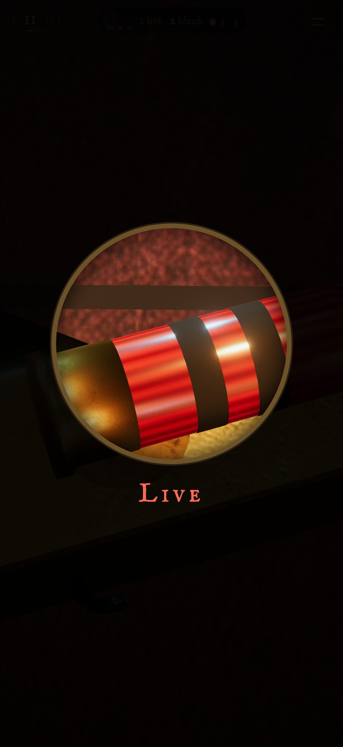 Through the spyglass, the chambered shell is live